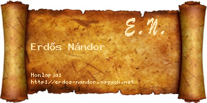 Erdős Nándor névjegykártya